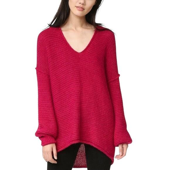 Free People All Mine Raspberry Alpaca Oversized Sweater - XS - Picture 2 of 4